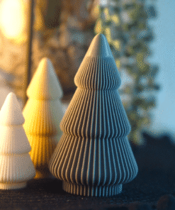 Modern Christmas candle holder with festive tree design, unique holiday table decoration