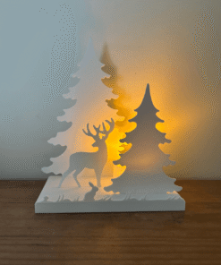 Modern 3D printed Christmas tree candle holder, minimalist holiday décor