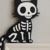 Skeleton Cat Door Corner Decoration