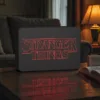 Stranger Things 3D printed light box glowing red, handmade geek decor inspired by Netflix series